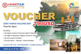 02 Vouchers are sponsored by Handetour in Bangalore and Hyderabad India